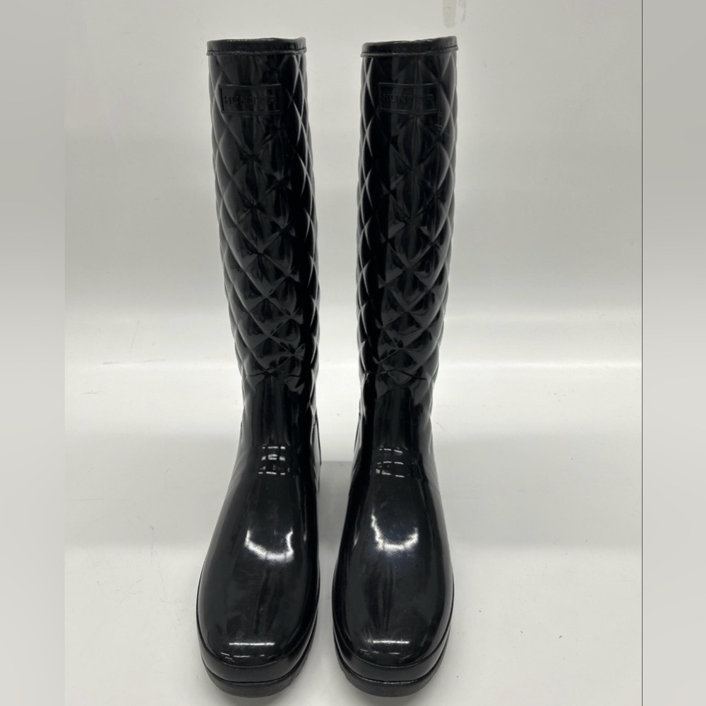 Hunter Quilted Black Women's Rain Boots - Picture 6 of 10